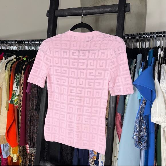 Givenchy XS 4G Monogram Lace Knit Top Legging Set in Light Pink - Picture 8 of 15